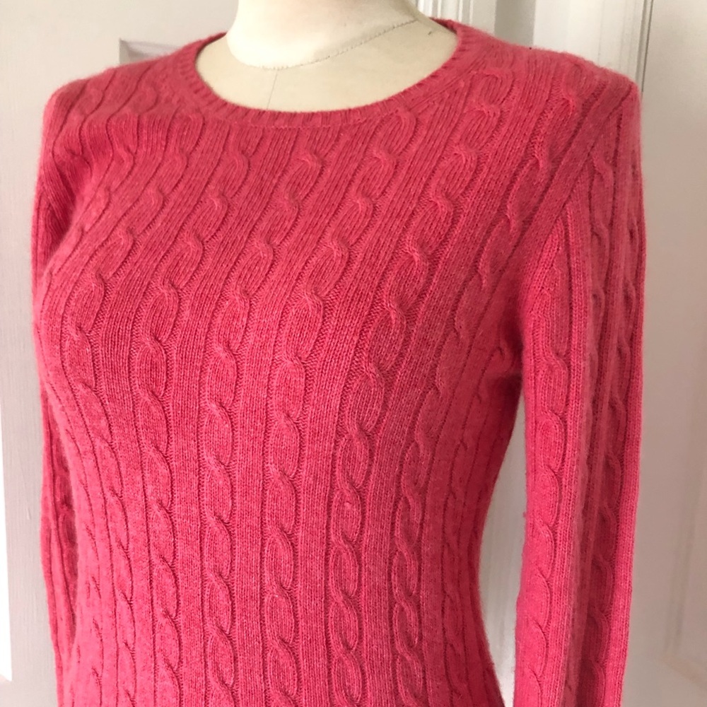 J Crew Pink Cable Crewneck Sweater - Picture 4 of 8